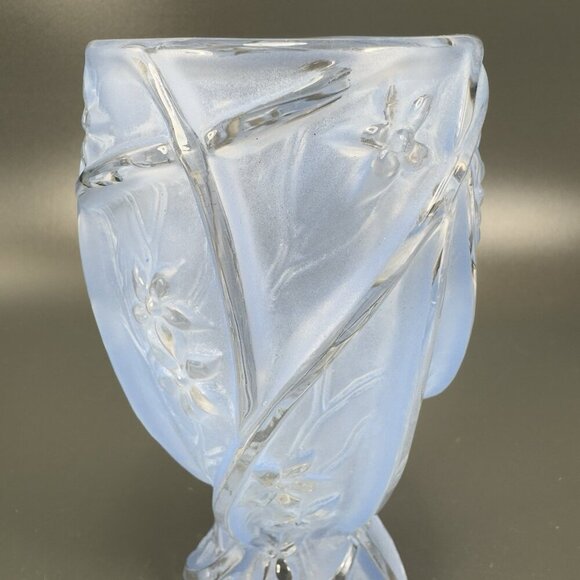 Consolidated Glass Co Line 700 Martele Frosted Blue Goblet Manganese 365nm Set 2 - Picture 12 of 16